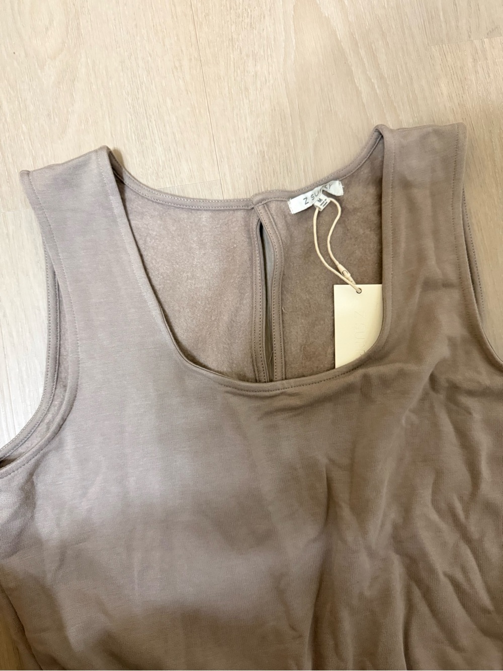 Z Supply Layover Jumpsuit Fleece Taupe Gray Modal Wide Leg Travel Athleisure - Picture 5 of 8